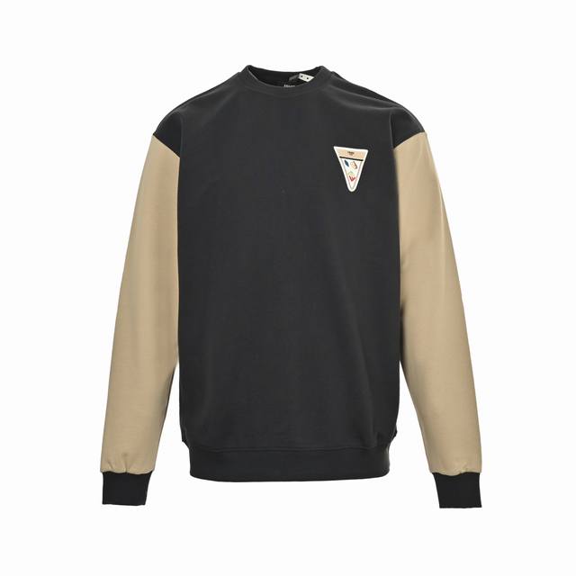 Fendi Fendi inverted triangle fun print patchwork round neck sweatshirt This ver