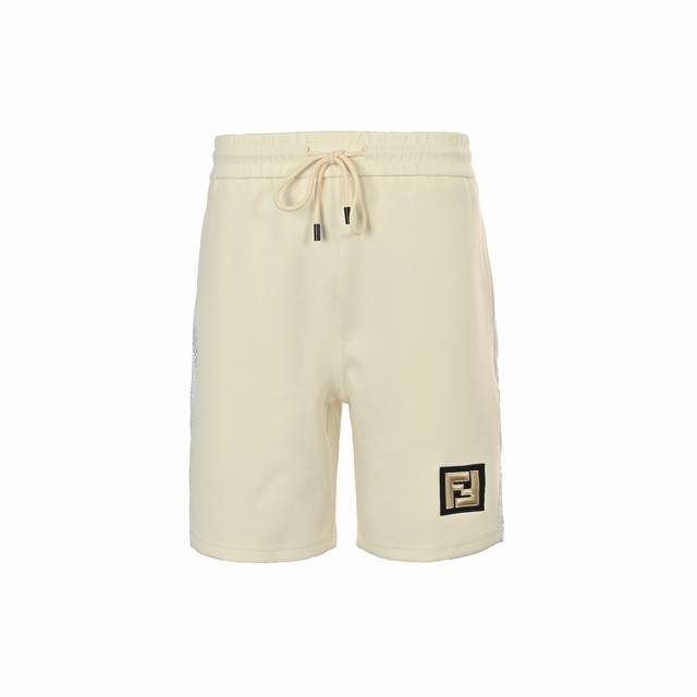 Fendi 25Ss Gold Double F Logo Embroidered Side-Slit Mesh Shorts DDD. Custom-made
