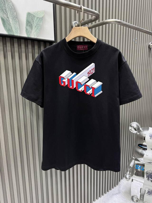 Guccl Gucci Gc 25Ss 3D 1921 three-dimensional print short-sleeved T-shirt A must