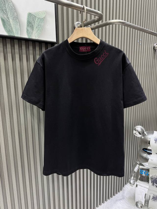 Guccl Gucci Gucc* 25Ss new spring and summer letter print slim short-sleeved T-s