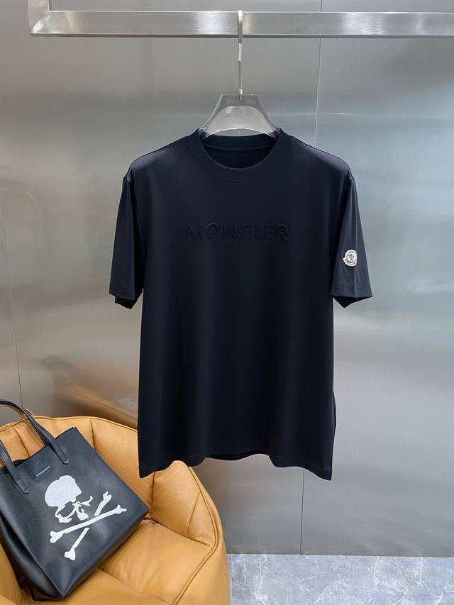 Moncler Moncler short-sleeved shirt with three-dimensional "Moncler" lettering o