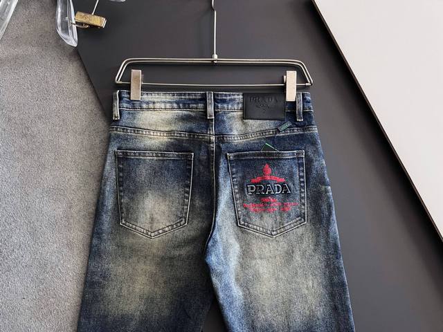 Prad*, heavy washed casual jeans, imported original washed stretch fabric, comfo