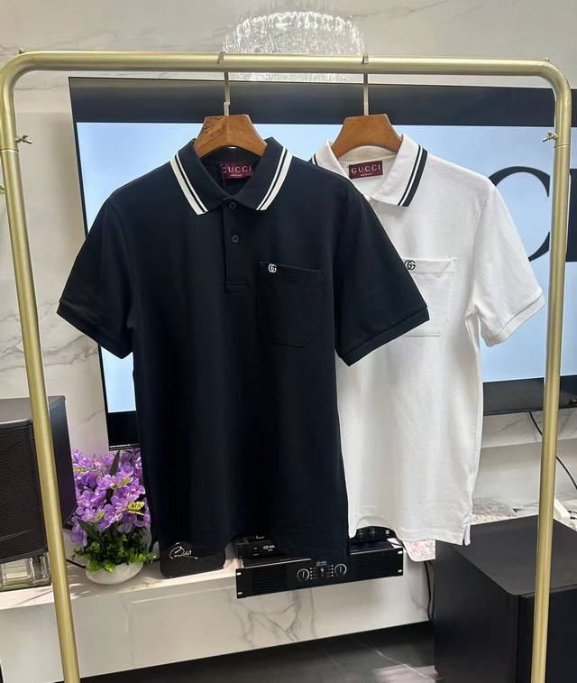 Gucci 25Fw summer new arrival lapel Polp short-sleeved high-end business fashion