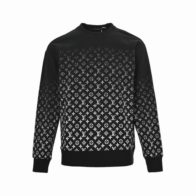 Louis Vuitton 25Fw monogram gradient print crewneck sweatshirt. Made of 480g pur