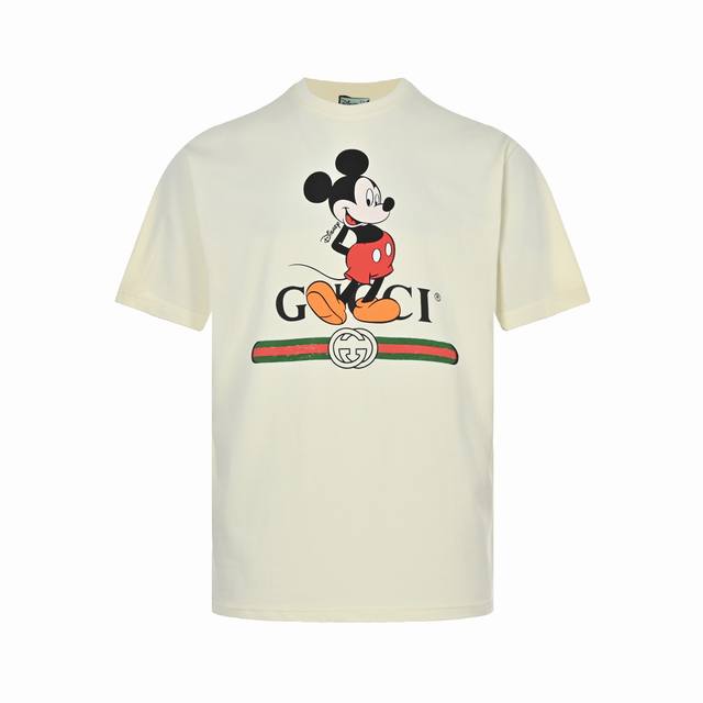 Gucci & Disney Mickey Mouse print short-sleeve DDD. Made from a custom-woven, he