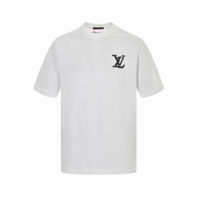 Louis Vuitton 24Ss hand-painted large letter logo short-sleeve DDD. Three-dimens