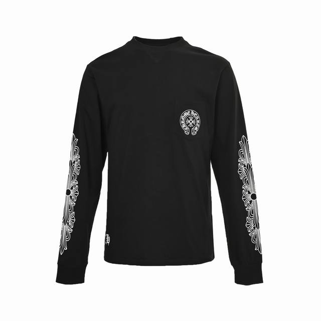 Chrome Hearts 25Fw front and back horseshoe print long-sleeved T-shirt Heavy wei