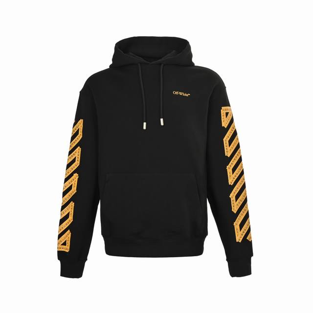 Off White Co Virgil 25Ss hooded sweatshirt with tape measure and arrow print. DD