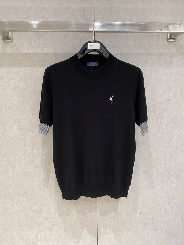 Ralph Lauren's new men's top-notch lapel knitted short-sleeved T-shirt for Fall