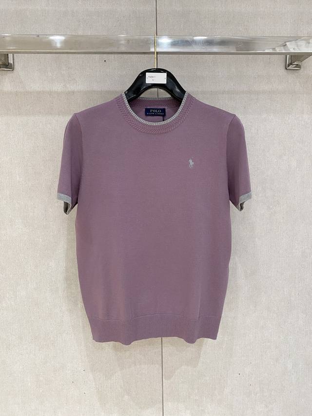 Ralph Lauren's new men's round lapel knitted short-sleeved T-shirt for Fall/Win