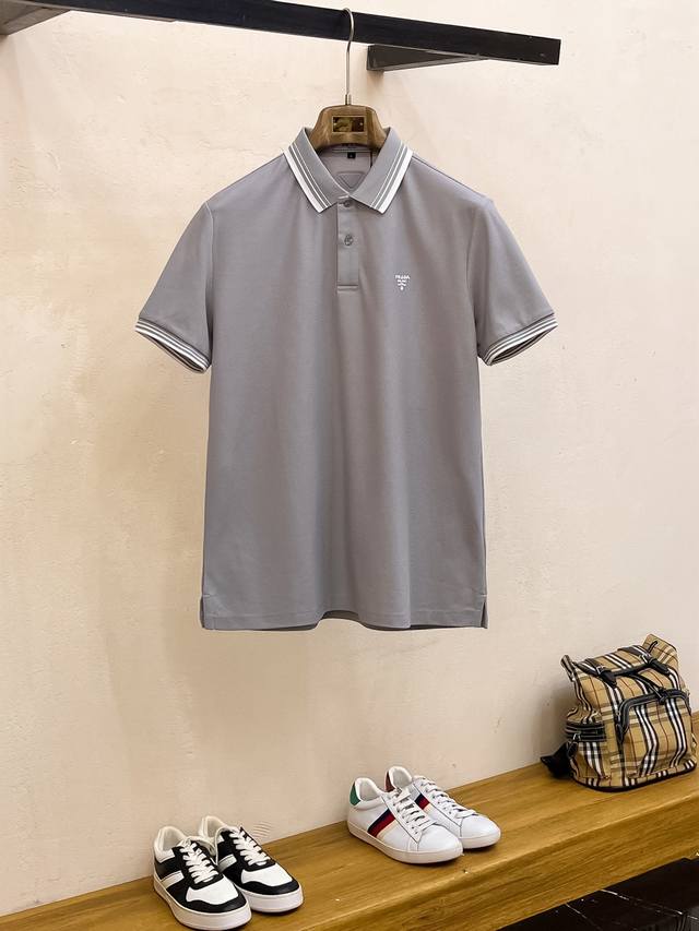 Prada's new summer 2025 men's logo lapel polo shirt! A classic business style, t