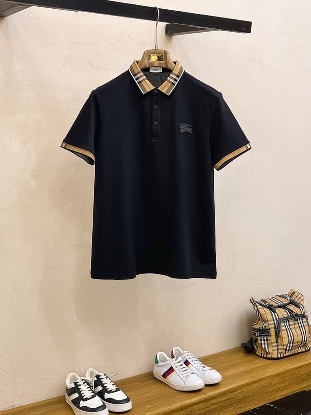 Burberry's new summer 2025Ss logo men's lapel polo shirt! A classic business sty