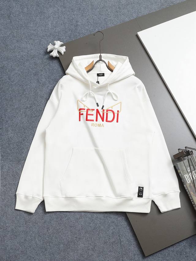 Fendi 420g hooded sweatshirt Classic eye print logo Officially synchronized high