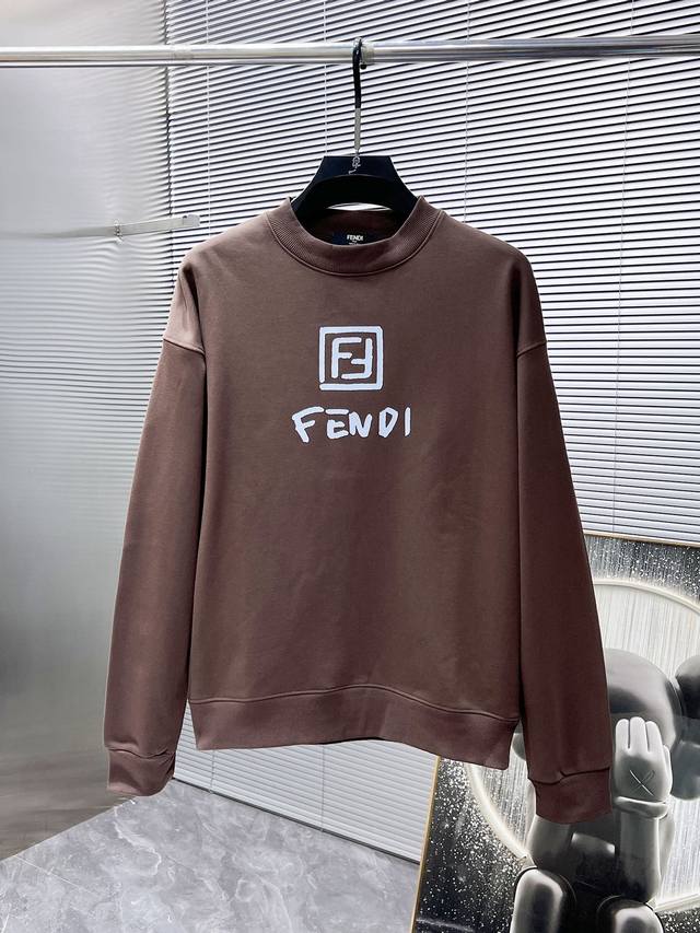 Fendi's new 2025 Fall long-sleeved crewneck sweatshirt, a high-end version! Cust