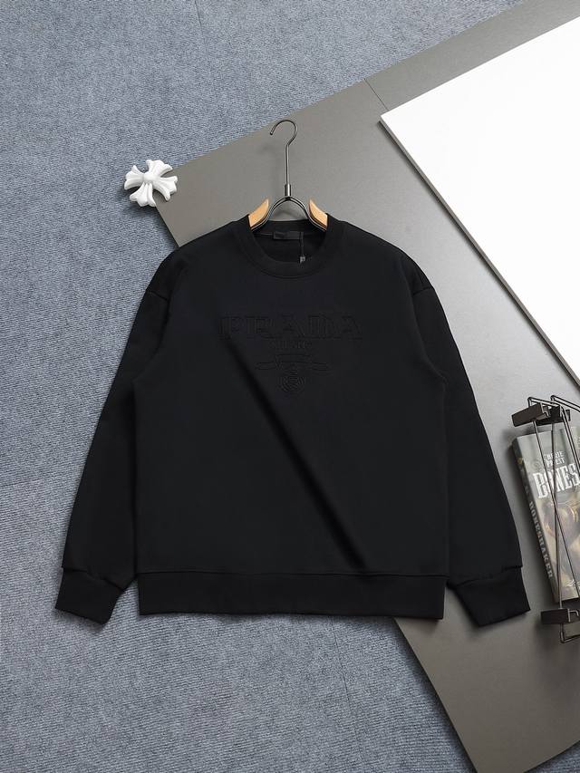 Prada round neck with monogram embroidery DDD, upgraded, inspired by the 1980s r