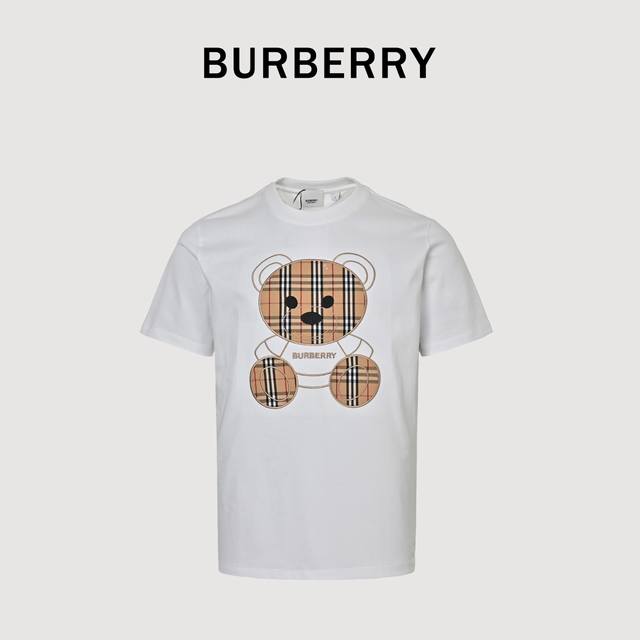 Burberry Bbr chest embroidered bear short-sleeved T-shirt Tatami embroidery craf