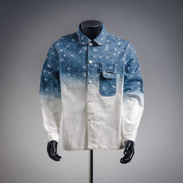 Louis Vuitton 25Ss Starry Sky Gradient Lv Denim Shirt Colorblock Shirt Jacket Pu