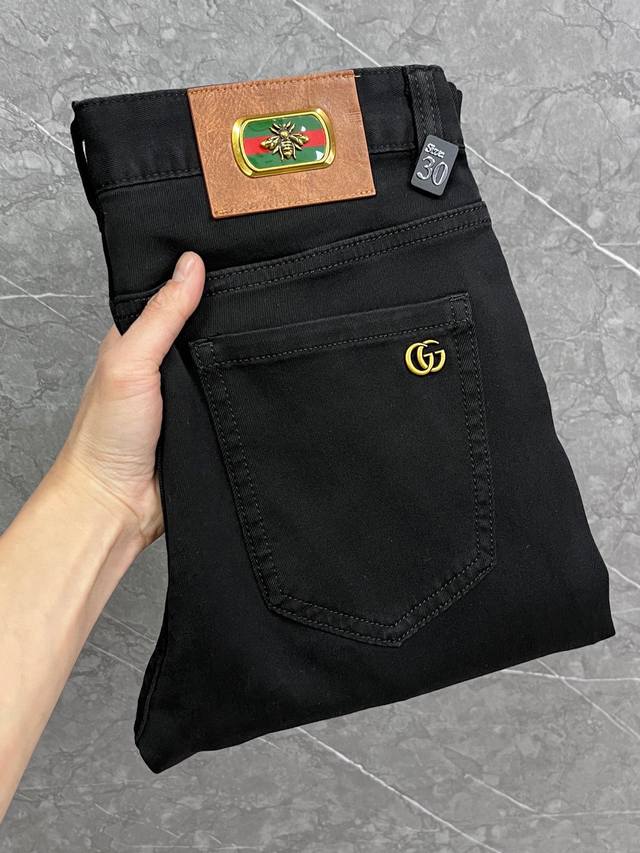Gg 25 Spring/Summer new slim-fit, original men's washed jeans. A purebred must-h