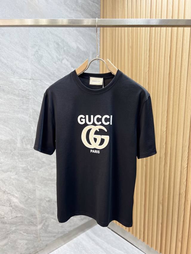 Gucc''2025 Spring/Summer new arrivals. Three complete labels. Mercerized cotton