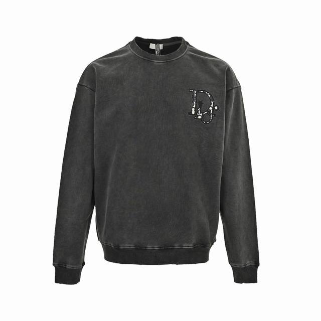 Dior 24Fw Embroidered Logo Washed Crewneck Sweatshirt DDD. Crafted from custom,