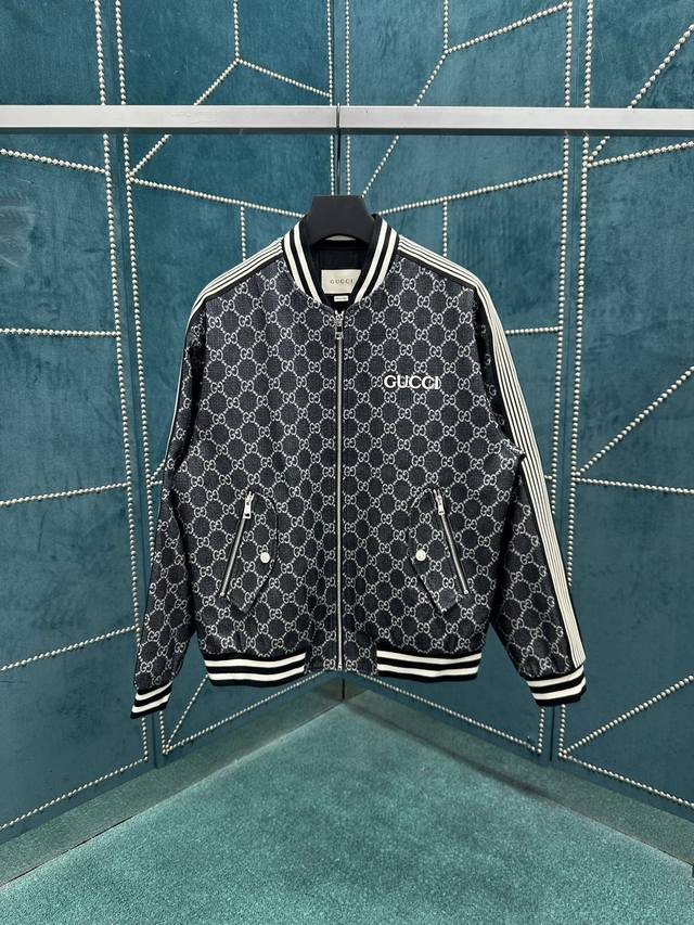 G home 25Ss new monogram zipper jacket with brand embroidery on the chest baseba