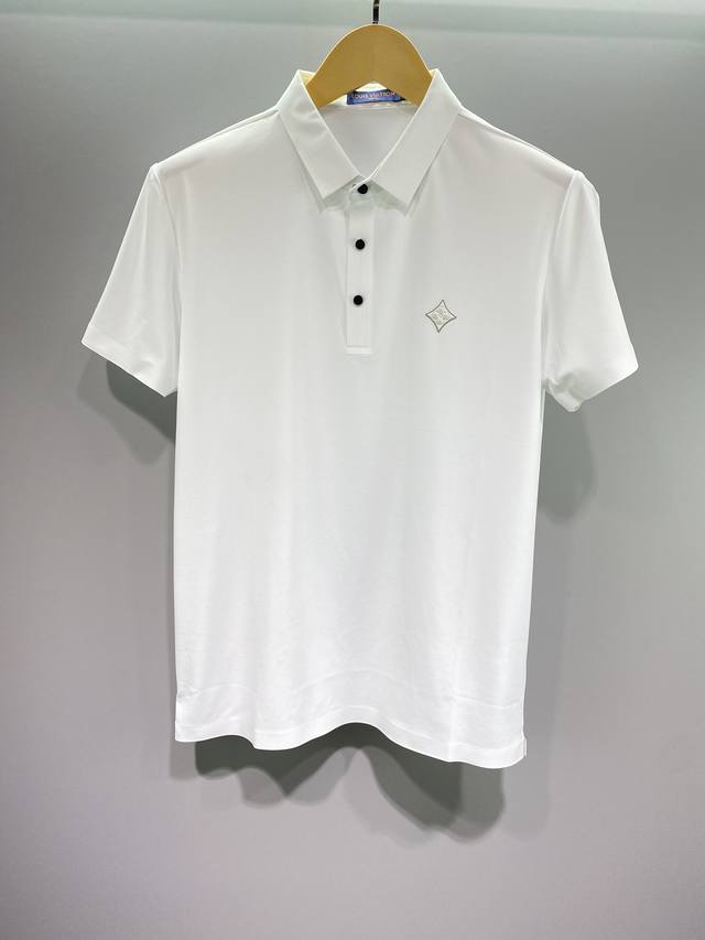 Lv Ice Silk Cotton Trim Lapel Polo Short Sleeve. This piece, hailed as a true lu