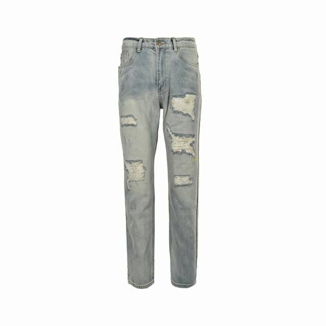 Drew House smiley face ripped jeans DDD, the same style as Ouyang Nana DDD, orig