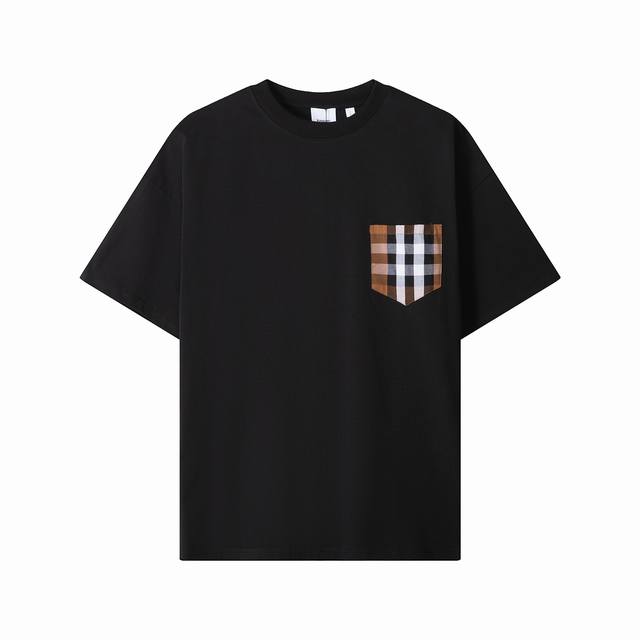 9203, high-end custom, exclusive, top-quality Burb* plaid pocket round-neck shor