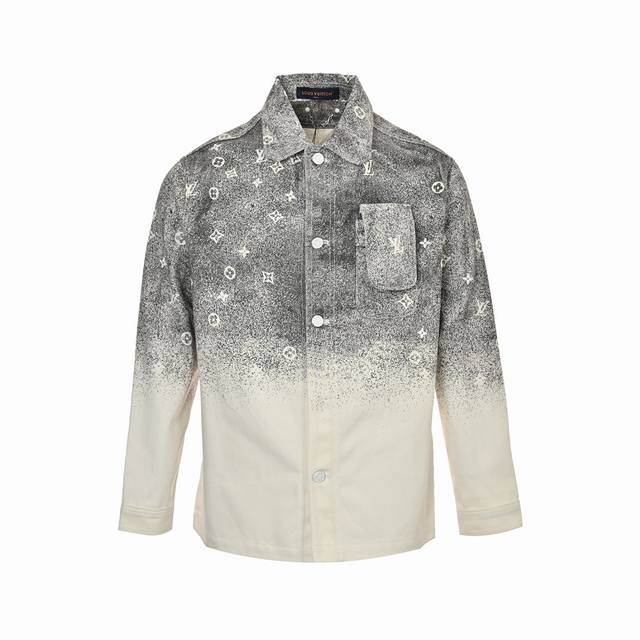 Louis Vuitton Starry Sky Rendered Monochrome Gradient Denim Shirt JacketThis wor