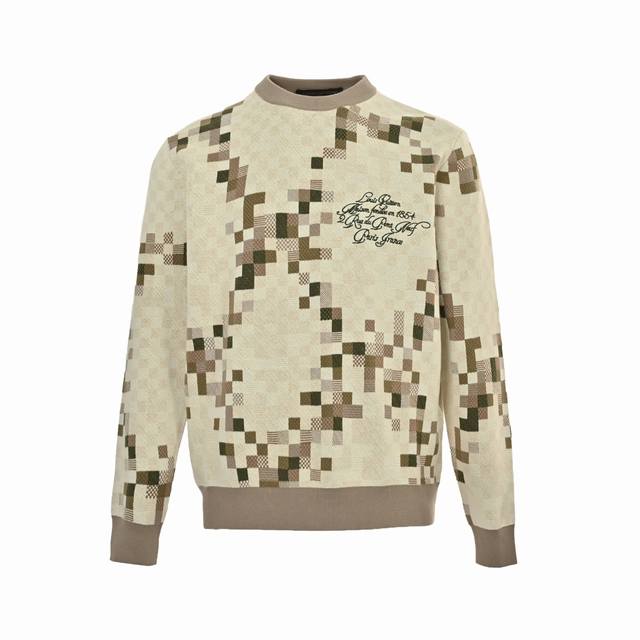 Louis Vuitton 25Fw camouflage mosaic knitted sweater Authentic 1 0 purchase, cus
