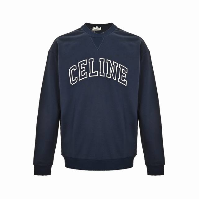 Celine Round Neck Sweatshirt with Letter Print on Chest French luxury fashion br