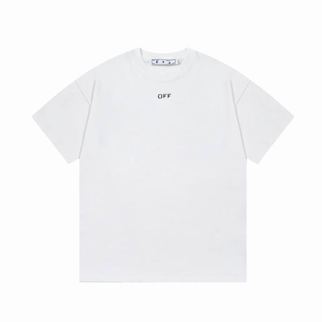 Off-White moon backside large logo printOriginal fabric official style short-sle