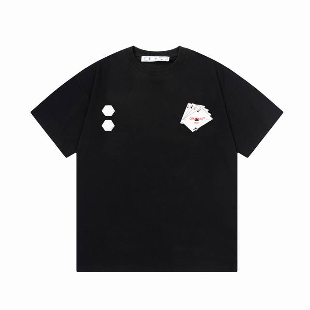 Off-White playing card logo print Original fabric, official short-sleeved T-shir