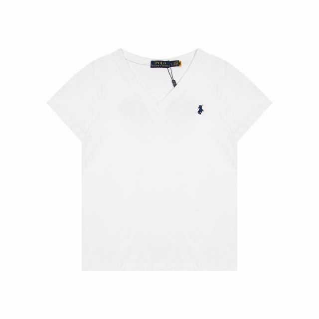Ralph Lauren - Slim waist V-neck short sleeve basic classic women's style Color