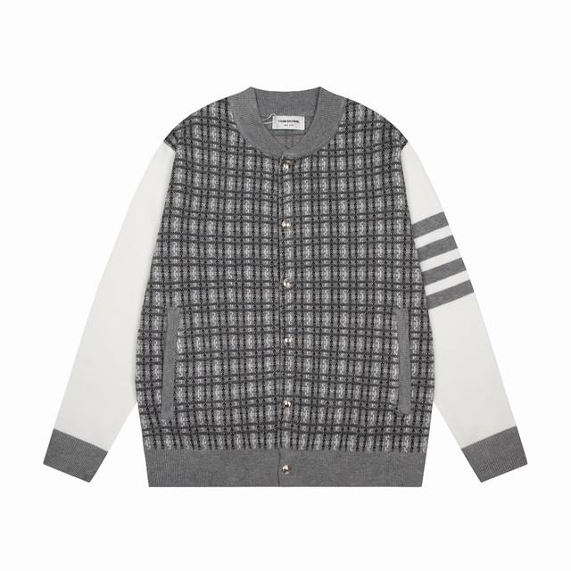 Thom Browne colorblock plaid cardigan with metal buttons DDD. This classic Tb fo