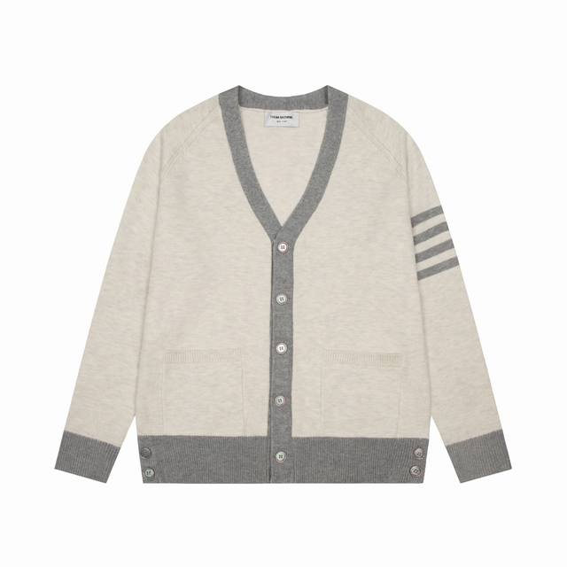 Thom Browne Willow Button Cardigan Tb classic four-bar basic style, a classic st