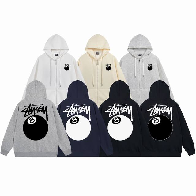 Model number Xb707# Terry plus velvet Stussy Ss23 Stussy black 8 printed hooded