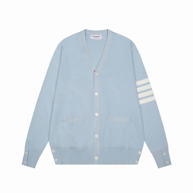 Thom Browne Willow Button Cardigan Tb's classic four-bar basic style is a classi