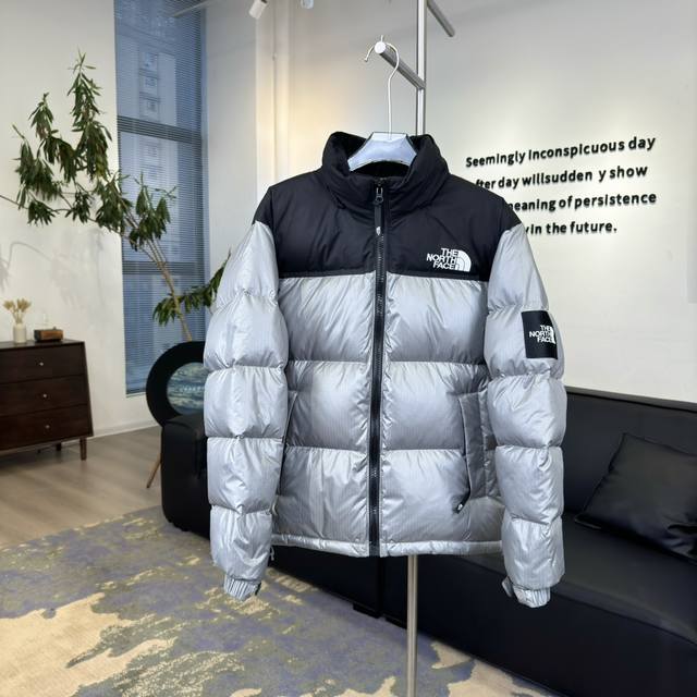 The North Face Large Plaid Down Jacket DDD: Product Color: Black, Ether Blue, Gr
