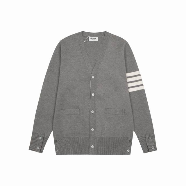 Thom Browne Willow Button Cardigan Tb classic four-bar basic style, a classic st