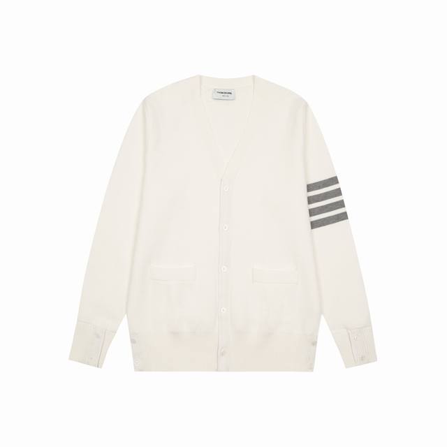 Thom Browne Willow Button Cardigan Tb classic four-bar basic style, a classic st