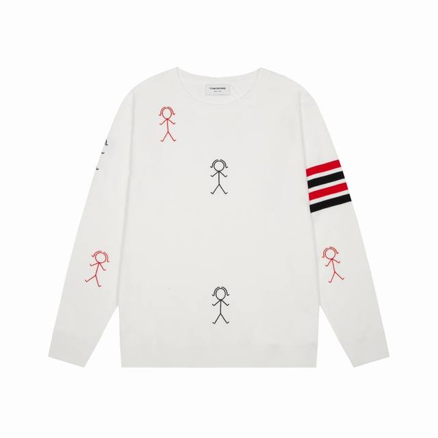 Thom Browne Stickman Embroidery Pattern Tb classic four-bar basic style, a class
