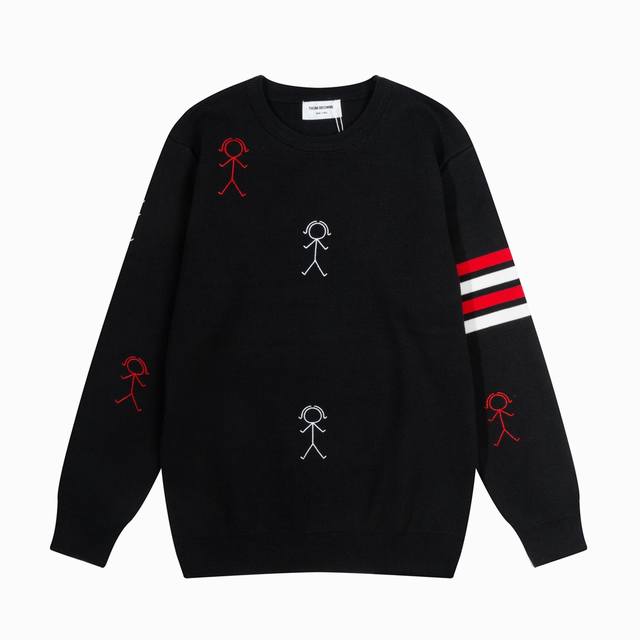 Thom Browne Stickman Embroidery Pattern Tb classic four-bar basic style, a class