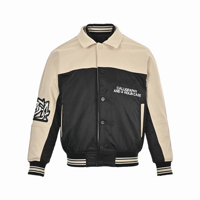 Louis Vuitton 23Fw Contrast Colorblock Baseball Jacket Minghao's airport outfit