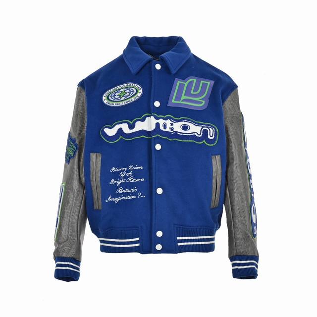 Louis Vuitton 23Fw Klein Blue Baseball Jacket This Lv Klein Blue Baseball Jacket