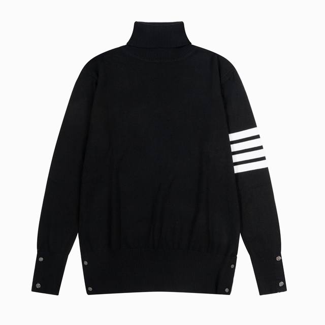 Thom Browne Turtleneck Classic Sweater Tb classic four-bar basic style, a classi