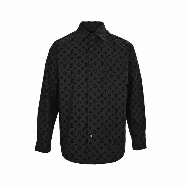 Louis Vuitton 22Fw flocked monogram shirt DDD. Made from high-count, ultra-dense