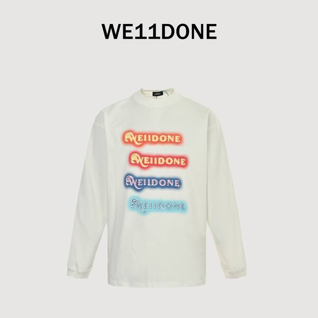 We11Done 25Ss colorful neon logo print unisex long-sleeved T-shirt Purchase orig