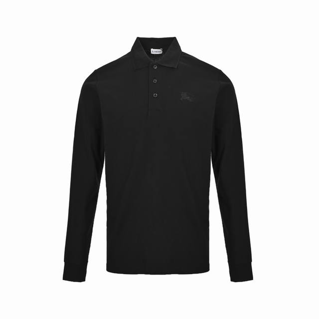 Burberry 25Fw Warhorse Embroidered Lapel Polo Long Sleeve is made of custom fabr