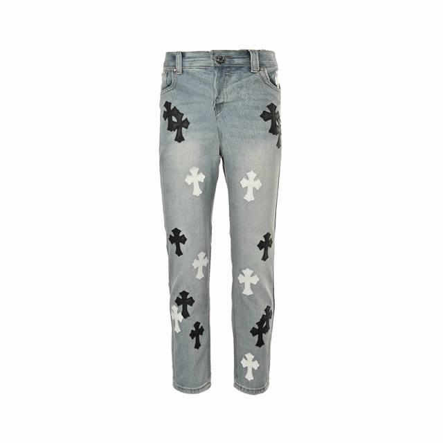 Chrome Hearts Classic Leather Label Cross Jeans Ch Classic Leather Label Cross J